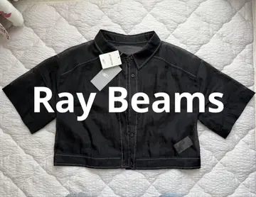 새상품 Ray Beams 블라우스 셔츠 반팔 빔즈 블랙 시스루