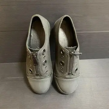 블랙 캔버스 스니커즈 지퍼