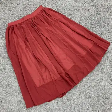 GRL 그레일 미디 플리츠 스커트 레드 스테디셀러 돌려입기 좋음(M)
