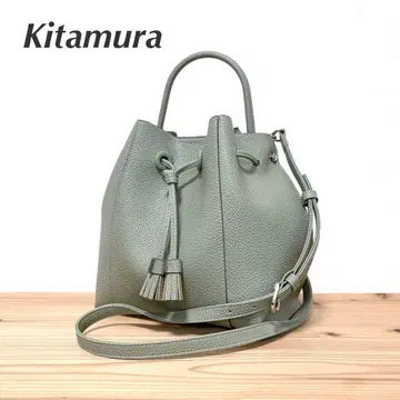 컨디션 최상 Kitamura 키타무라 복조리형 2WAY 숄더 핸드백