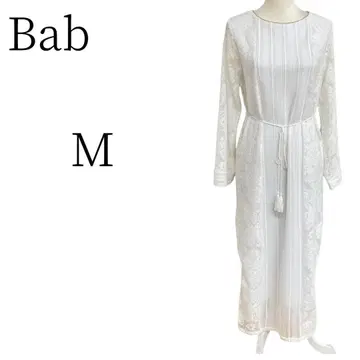 Bab M 화이트 레이스 롱 원피스