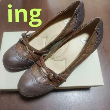ing 펌프스 브라운 24*0 EE 천연 가죽