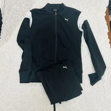 PUMA 블랙/화이트 저지 셋업 S 사이즈