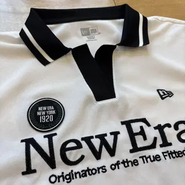 New Era 여성용 피케 셔츠 M 사이즈 화이트