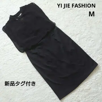택 포함 새상품 YI JIE FASHION 블랙 슬리브리스 원피스 M