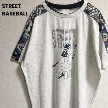 STREET BASEBALL 패치워크 패턴 T셔츠