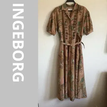 INGEBORG 플로럴 반팔 롱 원피스