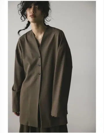 [ StyleMixer ] 지퍼 디자인 노카라 재킷