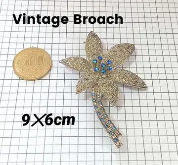 빈티지 브로치 꽃 모양 9 x 6cm