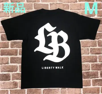 LIBERTY WALK 상의 반팔 티셔츠 블랙 프린트 로고