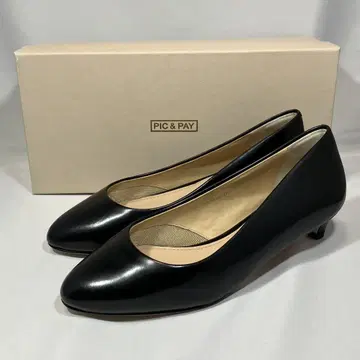 새상품 PIC&PAY 천연 가죽 플레인 펌프스 22cm 가죽