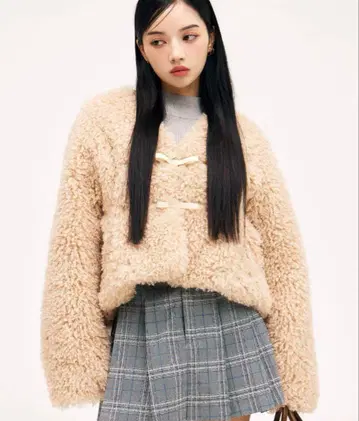 eimy istoire French 푸들 fur 리본 자켓