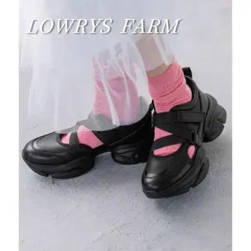 LOWRYSFARM 사이드 오픈 스니커즈 블랙 23 23.5
