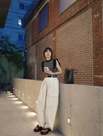 clane WIDE TUCK WORK PANTS