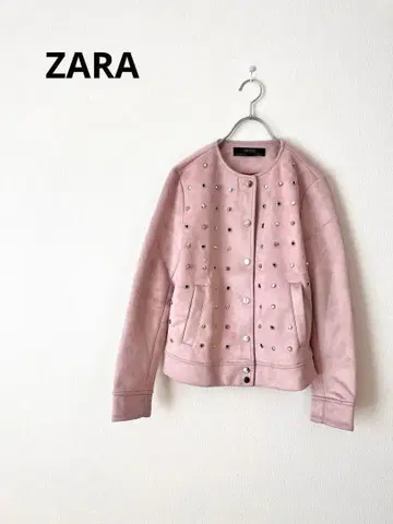 [ 새상품급 ] ZARA 자라 베이직 스웨이드 원단 멋스러운 자켓 핑크