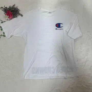 챔피온 T셔츠 여성용 화이트 면 100%