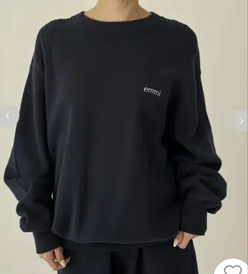 emmi 에미 풀오버 10th 로고 밀라노 리브 상의 다크 네이비