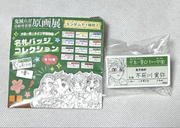 귀멸의 칼날 원화전 키메츠 학원 명찰 배지 시나즈가와 사네미