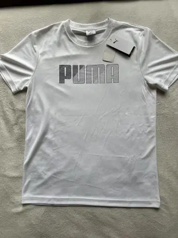 PUMA 남성용 반팔 티셔츠 M 사이즈 화이트 택 포함 새상품
