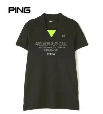 미사용 새상품 PING 스트레치 메쉬 하이넥 티셔츠 M 블랙