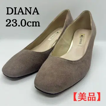 [ 새상품급 ] DIANA 펌프스 브라운 와이드 힐 스웨이드 23.0cm