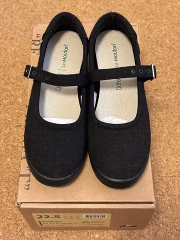 [ 새상품급 ] Le Mouton 플랫슈즈 22.5cm 블랙