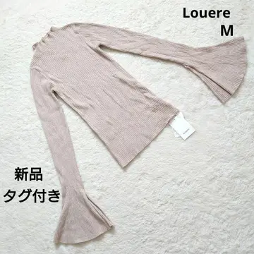 택 포함 새상품 Louere 루에레 베이지 플레어 슬리브 리브 니트 M
