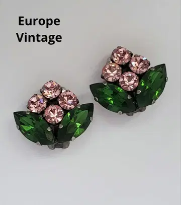 Europe Vintage 빈티지 꽃 비즈 귀걸이 주얼리
