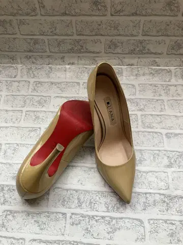 DIANA 다이애나 에나멜 베이지 펌프스 레드 밑창 22.5cm