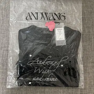 ANDWANG bijou wish rib tops 티셔츠 S 블랙