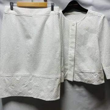 DAKS LONDON 셋업 38 화이트 레이스 자켓 & 스커트 새상품급