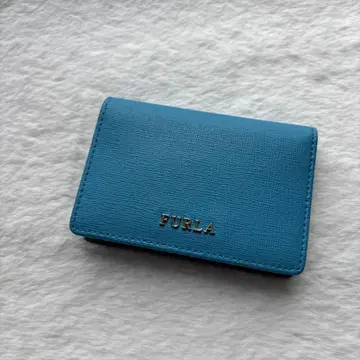 FURLA 가죽 명함지갑 터콰이즈 블루
