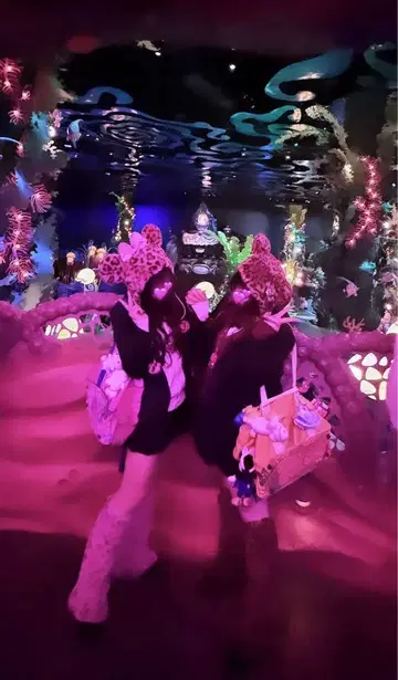 디즈니 레오파드 무늬 미니 팬캡