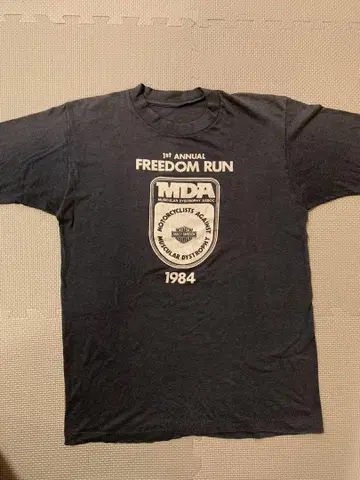 빈티지 할리데이비슨 1984년 MDA 프리덤 런 티셔츠