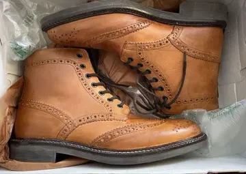 스테파노로시 stefanorossi 브라운 가죽 윙팁 부츠