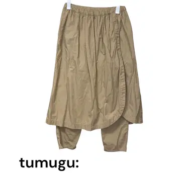 tumugu: 베이지 스커트 일체형 사루엘 팬츠