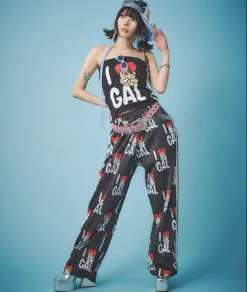 [ GALFY/갈피 ] I LOVE GAL 저지 팬츠