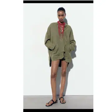 ZARA 포켓 린넨 블렌드 자켓 M