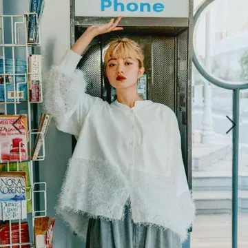 [MODE NORM CORE] 밴딩 모케 벌룬 블라우스 화이트