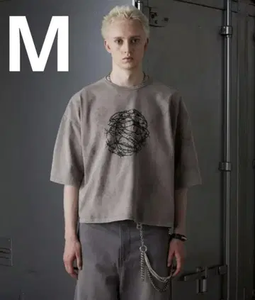 [ GRANCY ] 그래픽 디자인 리버서블 T셔츠 브라운 M