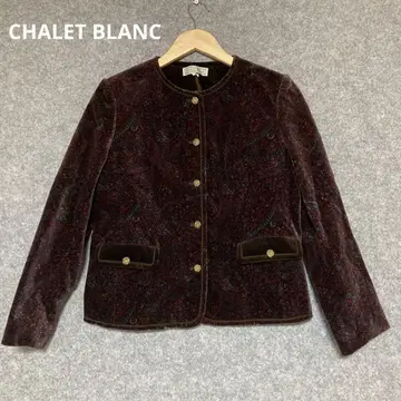 CHALET BLANC 페이즐리 무늬 벨벳 자켓