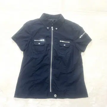 MARC JACOBS 로고 버튼 셔츠 블랙 XL 면 반팔 새상품급 여성용