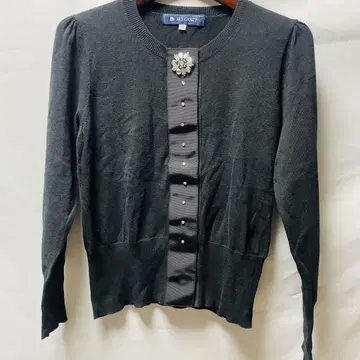 M'S GRACY 가디건 블랙 38 고급 펄 비쥬 장식 긴팔