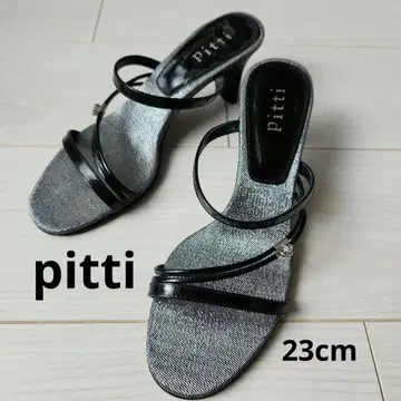 무료배송. 익명 배송 pitti 블랙 힐 샌들 블랙/실버 23cm 일본제