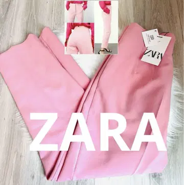 미사용 새상품 ZARA 하이웨스트 팬츠 테이퍼드 살몬 핑크