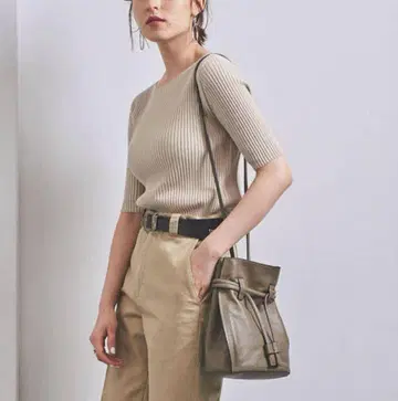 UNITED ARROWS 유나이티드 애로우즈 코튼 실크 리브 니트
