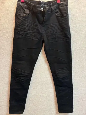 블랙 데님 스키니 팬츠