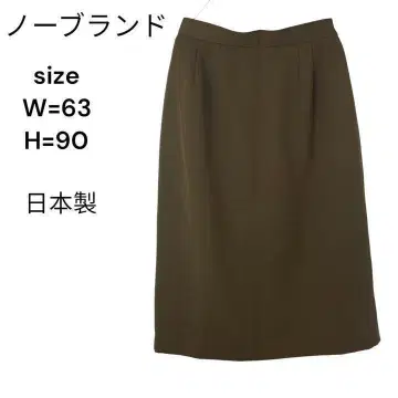 노브랜드 스커트 무릎 기장 허리밴딩 브라운 안감 고급