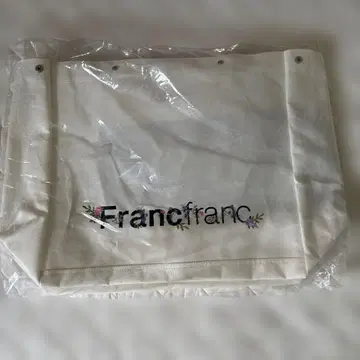 새상품 Francfranc 자수 토트백 화이트