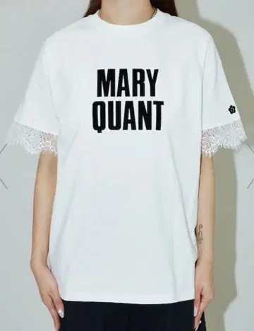 MARY QUANT 레이스 반팔 티셔츠
